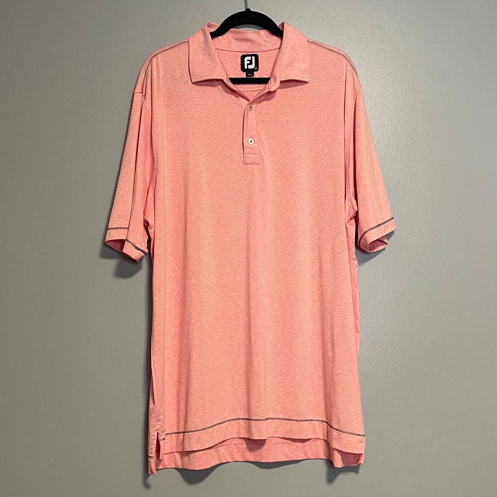 Foot Joy Pink Striped Short Sleeve Golf Polo Shirt XL